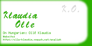 klaudia olle business card